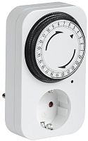 Розетка-таймер механическая IEK РТМ-2 15мин 24ч 96On/Off 16А IP20 белый картинка